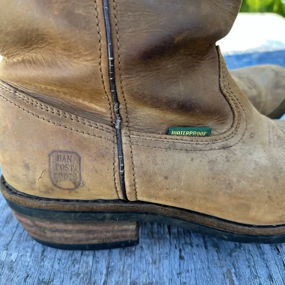 Dan Post Albuquerque Waterproof Tan Leather Western Work Boots Men’s 11.5D - 220